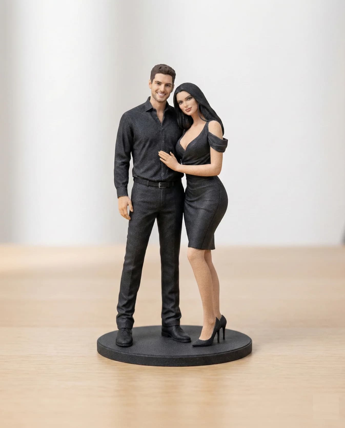 Custom figurine, hand airbrush-painted, standing on a display base